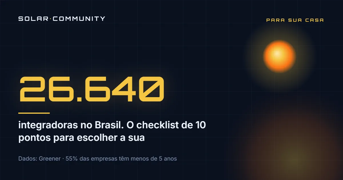 Capa: 26.640 integradoras no Brasil — checklist de 10 pontos para escolher a sua